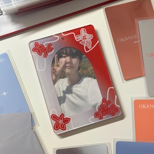 Acrylic Photo Card Holders, Kpop, Orange Blood, Enha, Double Sleeve