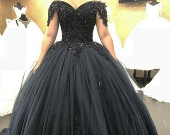 Black Ball Gown - Etsy