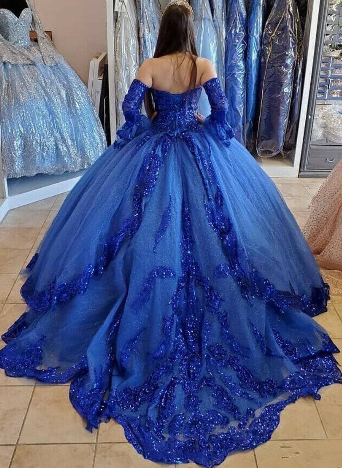 Royal Blue Princess Dress Royal Blue Quinceanera Dress Royal image 1