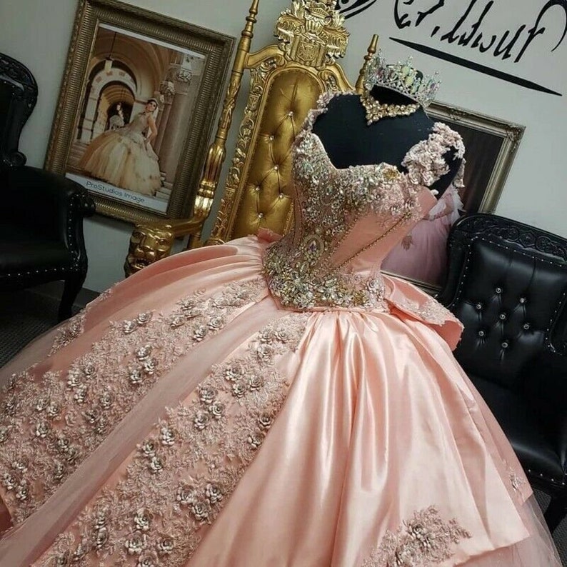 Princess Dress Pink Quinceanera Dress Pink Wedding Dress Etsy