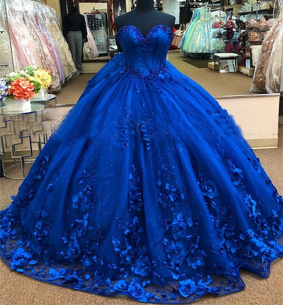 Royal Blue Princess Dress Blue Wedding ...