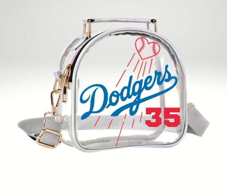 MLB La Los Angeles Dodgers Shoulders Messenger Bag Silver 32BGP4941-07M