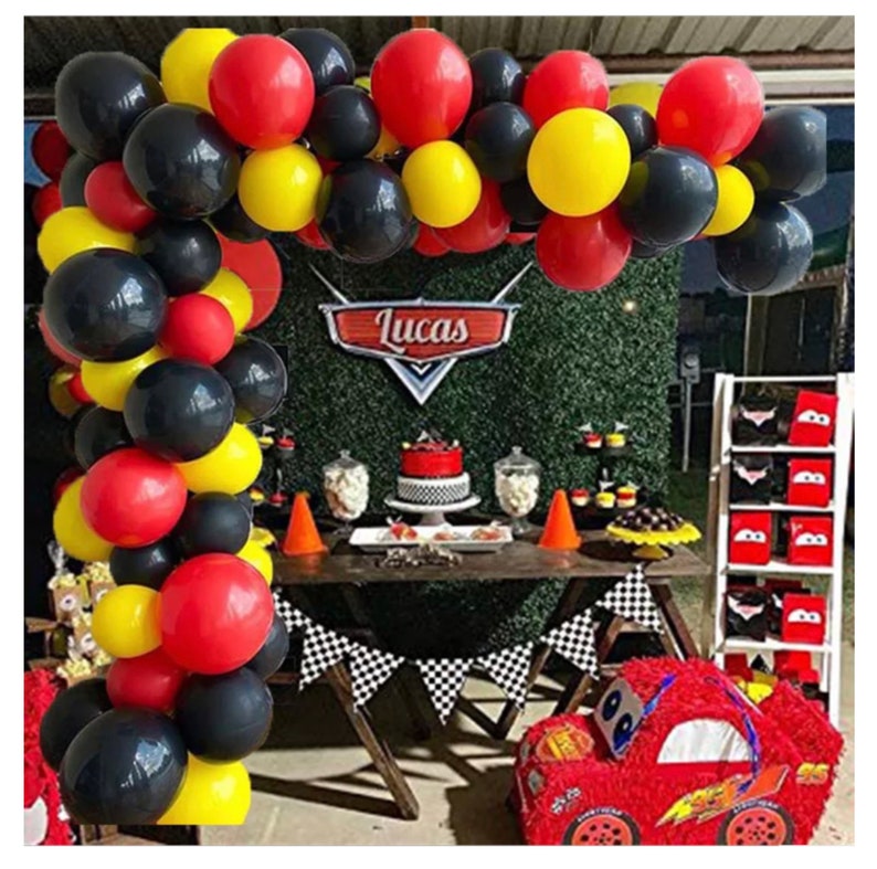 Cars Birthday Balloon Race Car Balloon Garland Kit Race Etsy UK