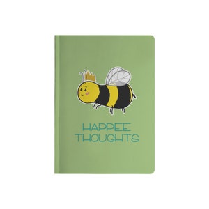 Happee Thoughts | Paperback Journal | Bee Journal | Notebook | 5.75&quot; x 8&quot;| 7.25&quot; x 10&quot;