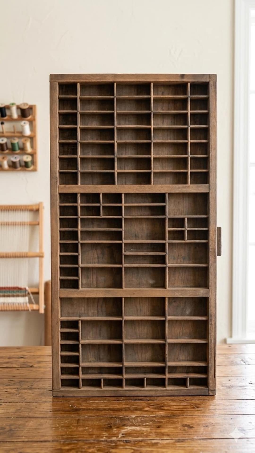 Vintage Wooden Printer Type Tray - Large Letterpress Drawer Shadow Box ...