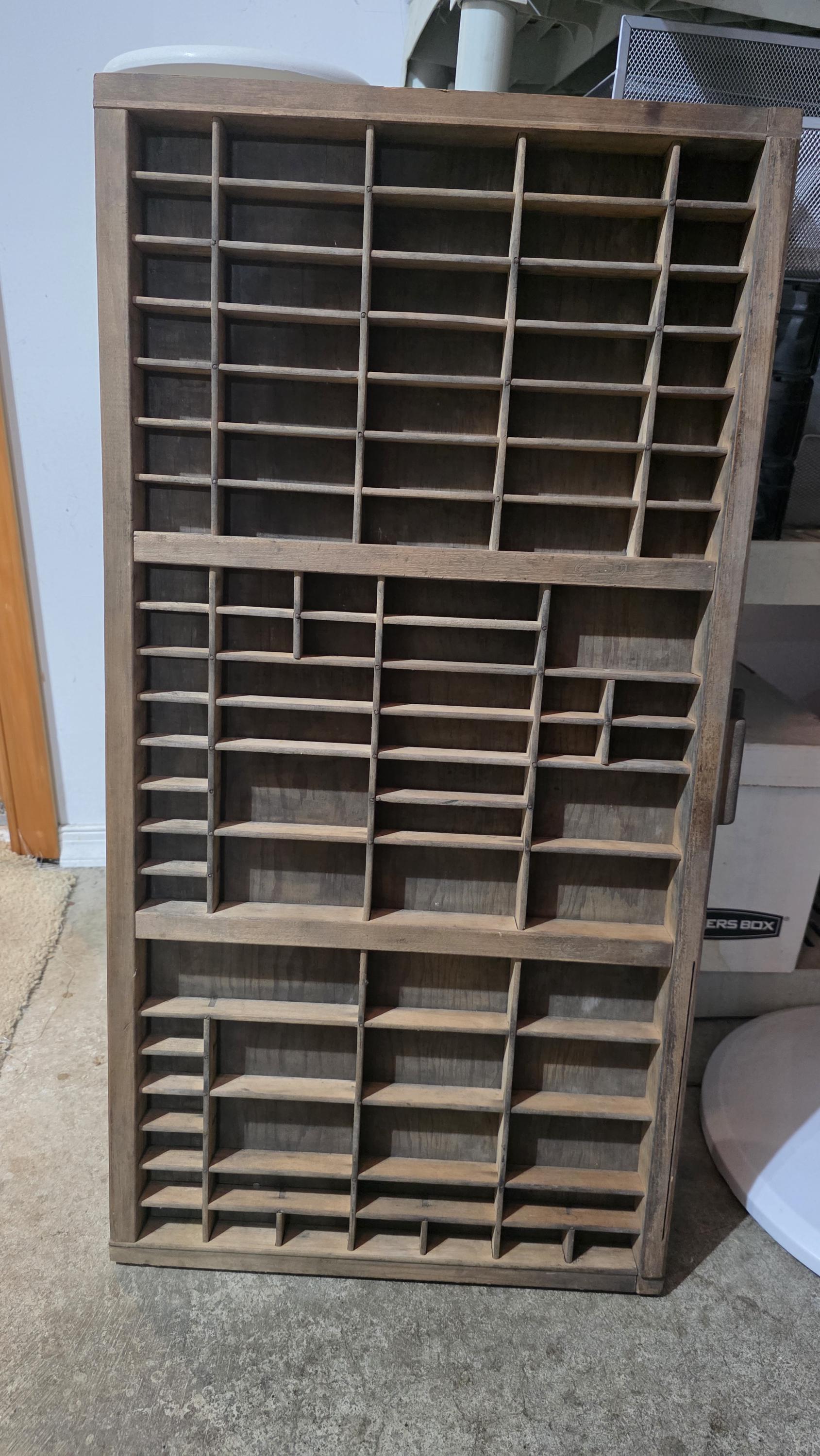 Vintage Wooden Printer Type Tray - Large Letterpress Drawer Shadow Box ...