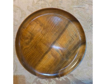 Pacific Myrtlewood Products Oregon Myrtlewood Hand Turned Wood Plate Bowl 11.5"