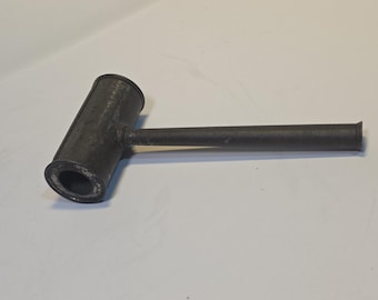 Antique Tin Baby Rattle Whistle, Civil War Era Drum Toy, Primitive Shaker