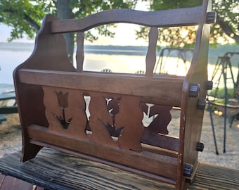 Vintage Magazine Rack Tulip Cutouts.