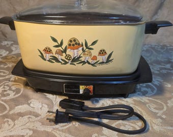 Vintage Sears Merry Mushroom Slow Cooker Crock Pot 6 Quart  Tested.