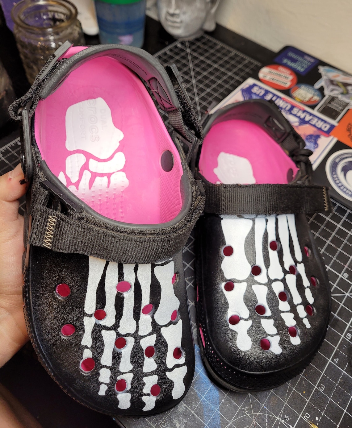 Skeleton Feet Crocs Etsy