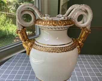 Rare Meissen Snake Handle Vase Circa 1880-1900. Design by E.A.