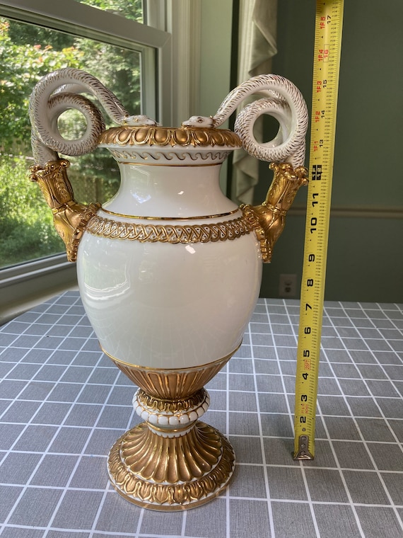 Rare Meissen Snake Handle Vase Circa 1880-1900. Design by E.A.