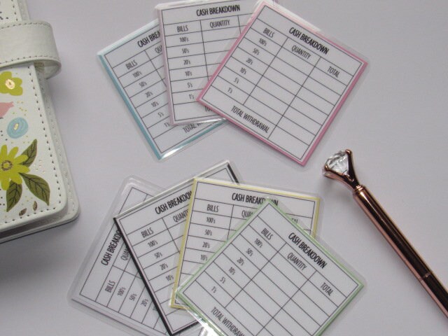 Paper Calendars & Planners Cash Withdrawal Breakdown Laminated Bank