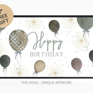 Samsung Frame TV Art - Happy Birthday Wall Art - Direct downloaden