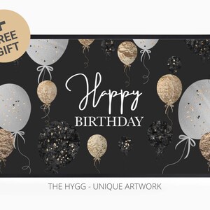 Samsung Frame TV Art - Happy Birthday Abstract Wall Art - Instant Download