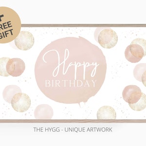 Samsung Rahmen TV Kunst - Happy Birthday Rose Gold Wand Kunst - Instant Download