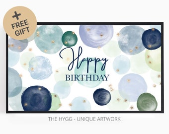 Samsung Frame TV Art - Decorazione murale di buon compleanno - Download immediato