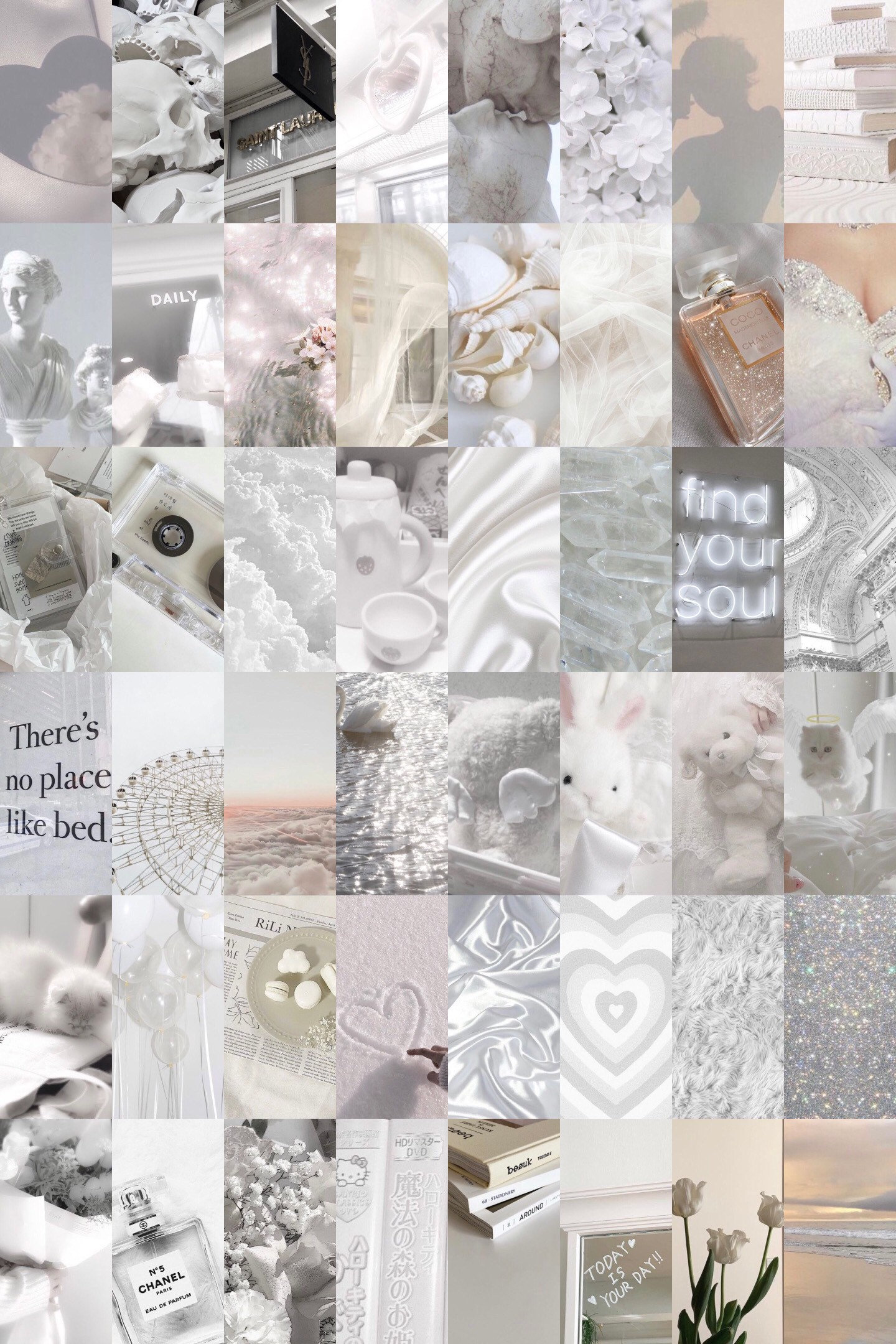 Soft White Aesthetic Collage Kit, Luxury Aesthetic, Coquette Aesthetic ...