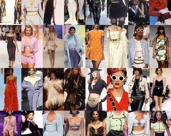 Vintage Runway aesthetic collage kit, Vintage fashion aesthetic, Instant download, Includes 51 photos