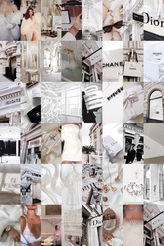 White Luxury Aesthetic Collage Kit Luxury Room Decor 