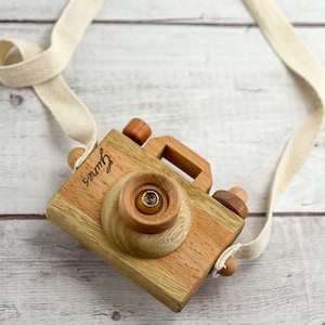 Wooden Camera, Birthday Gift for Girls and Boys, Handmade Montessori Toys Present for Toddlers image 4