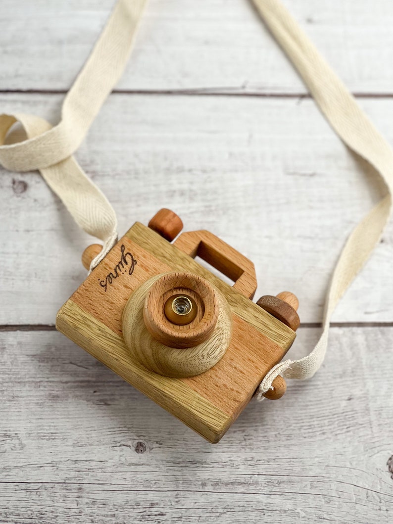 Wooden Camera, Birthday Gift for Girls and Boys, Handmade Montessori Toys Present for Toddlers image 4