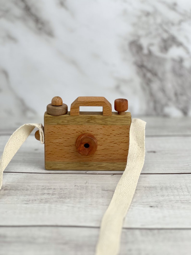 Wooden Camera, Birthday Gift for Girls and Boys, Handmade Montessori Toys Present for Toddlers image 5