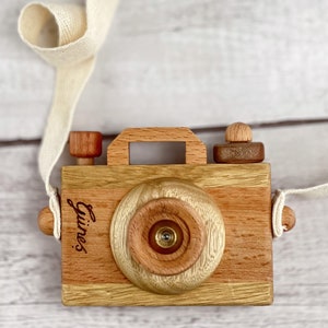 Wooden Camera, Birthday Gift for Girls and Boys, Handmade Montessori Toys Present for Toddlers image 2