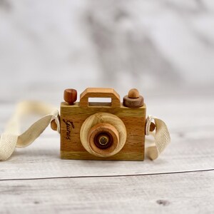 Wooden Camera, Birthday Gift for Girls and Boys, Handmade Montessori Toys Present for Toddlers image 6