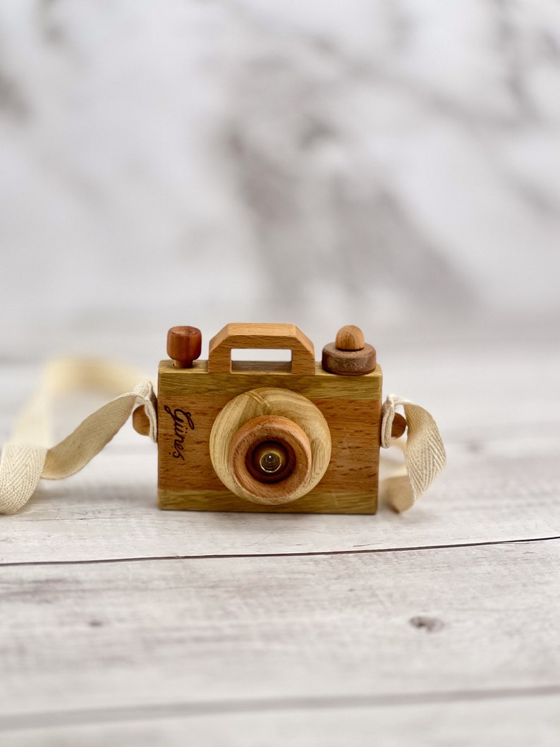 Wooden Camera, Birthday Gift for Girls and Boys, Handmade Montessori Toys Present for Toddlers image 6