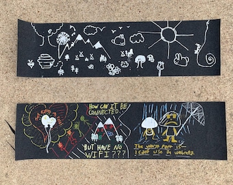 Custom Griptape | Doodle Grip | Nature Grip Art | Thought Grip Art |Jessup Griptape | 9" x 33" | Griptape Art