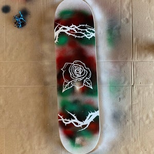 Custom Skateboard Deck Art Gift Skate-able 8.0 Inch Board Width Spray Paint Art image 2