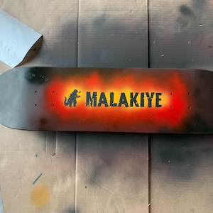 Custom Skateboard Deck Art Gift Skate-able 8.0 Inch Board Width Spray Paint Art image 3