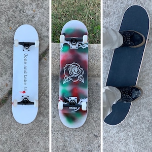 Custom Skateboard | Complete Skateboard | Beginner Skateboard | Spray Paint Art | 7-Ply Maplewood Deck