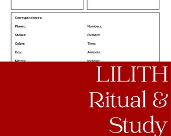 Lilith Ritual and Study Worksheets