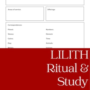 Lilith Ritual and Study Worksheets