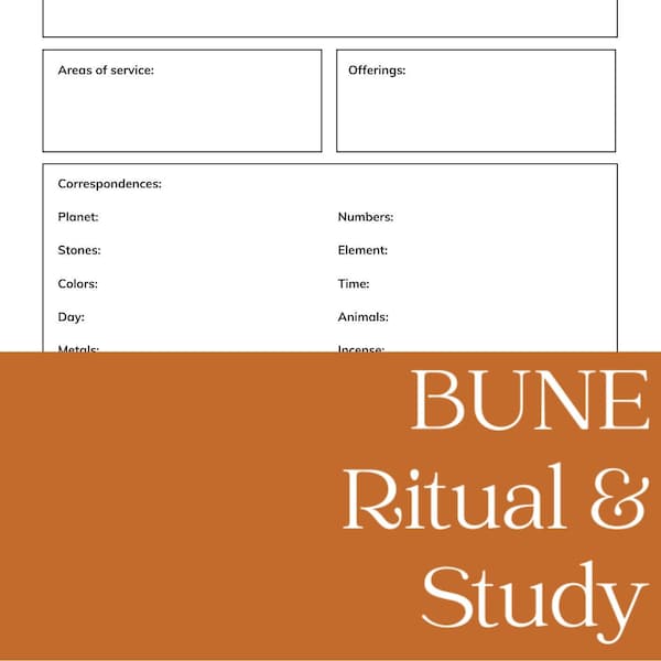 Bune Ritual and Study Worksheets