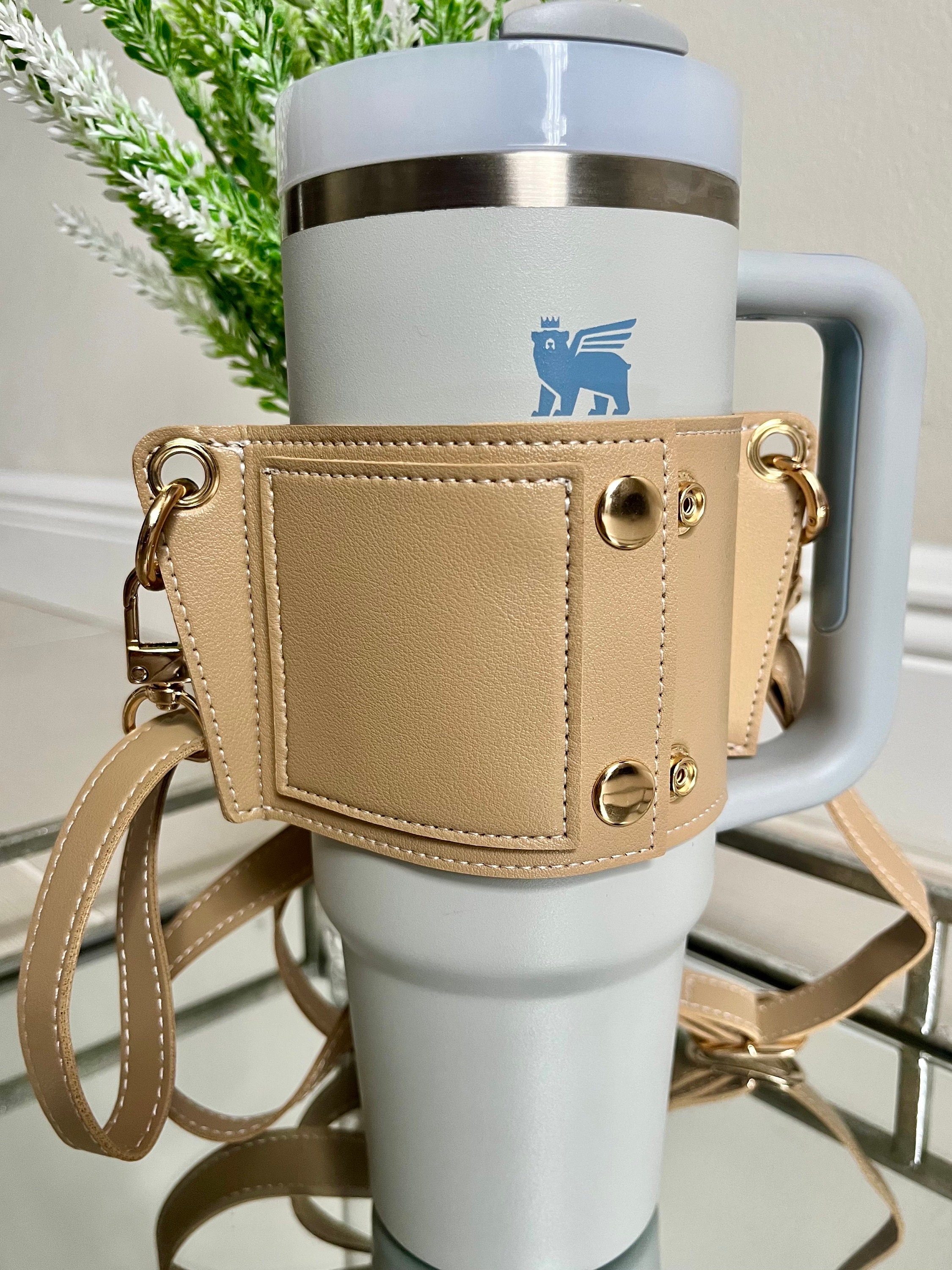 MLKSI Cup Holder with Strap for Stanley 40oz Cup, Water Bottle Holder with  Strap with Adjustable Shoulder Strap for Stanley Tumbler Accessories