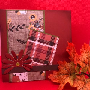 Fall autumn handmade card blank interior