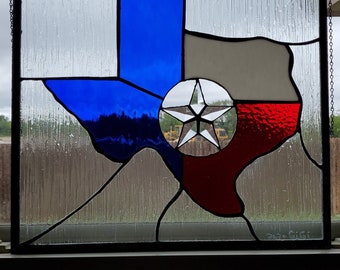 Stained Glass Mosaic Texas State Art - SOLD