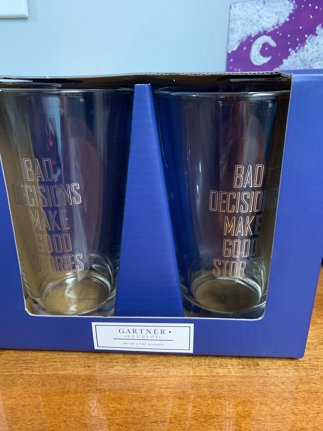 Set of Two Pint Glasses Gartner Studios Set of Two 16 Ounce Glasses bad