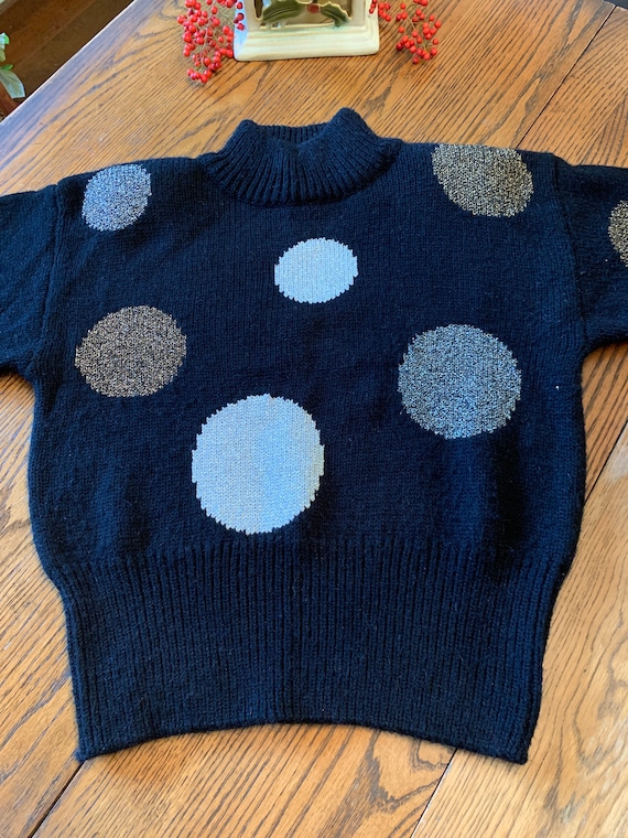 Vintage Collectable Liz Claiborne Holiday Black Turtleneck Sweater