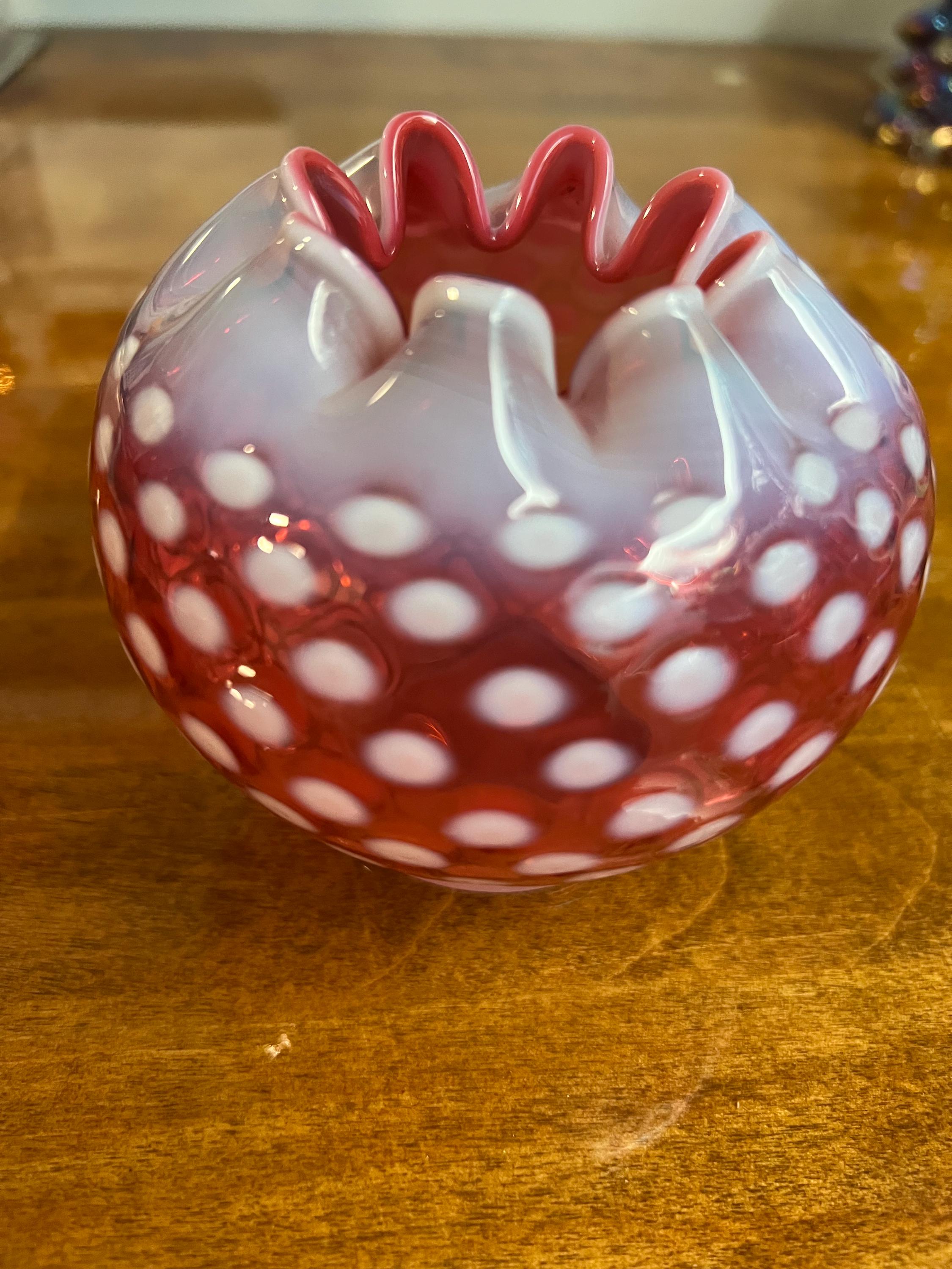 Fenton Cranberry Polka Dot - Etsy