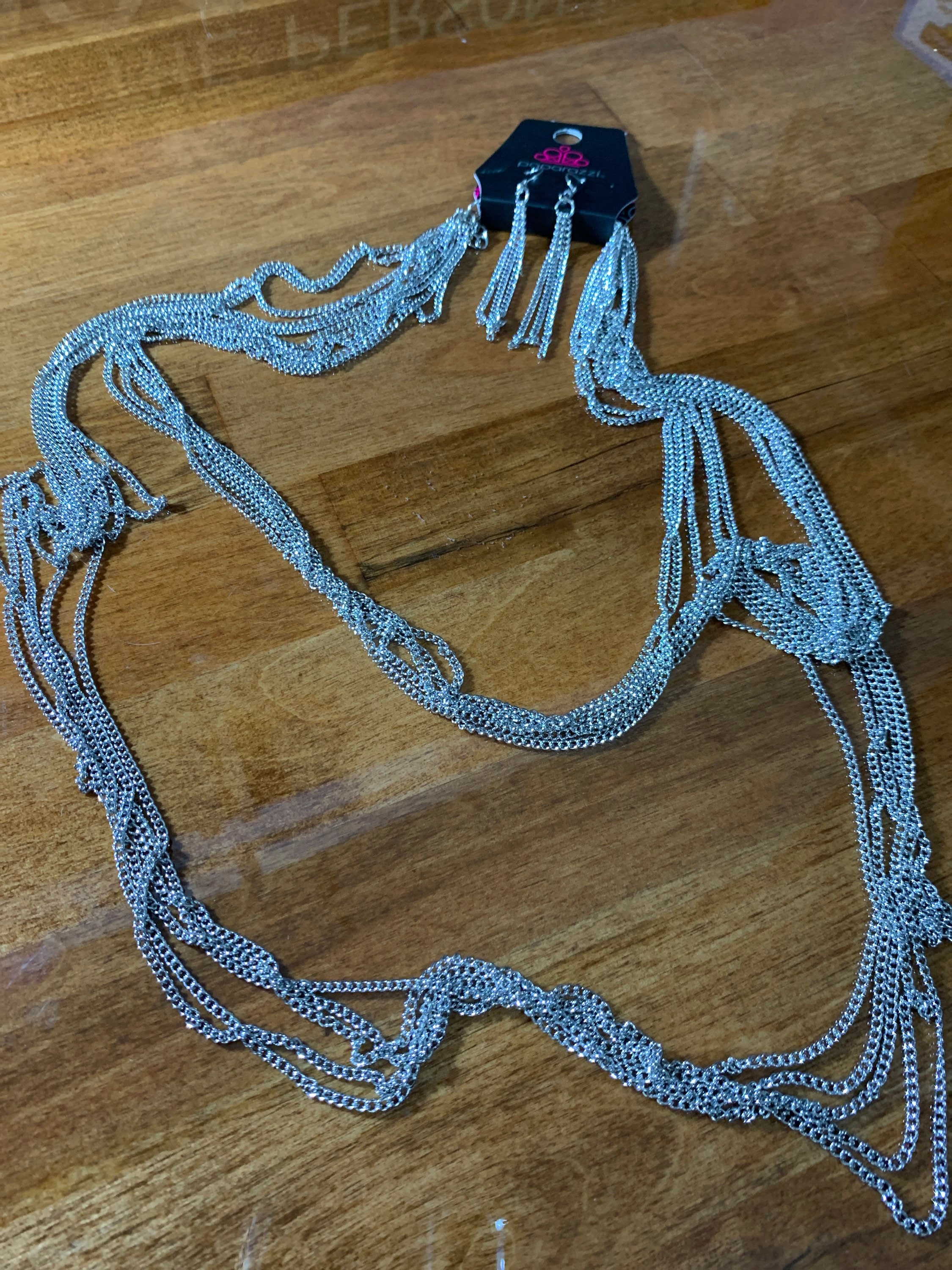 Paparazzi long silver necklace deals