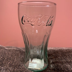 Coca Cola Glass- Vintage Heavy Greenish Clear Coke Glass in Excellent Condition!