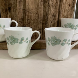 Ceramic Corningware Set of Four Vintage Cups with Handles Used in Good Condition!