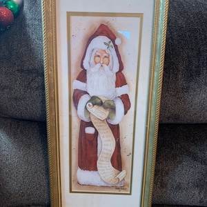 Babbo Natale di Natale incorniciato da Jamie Carter- Vintage Christmas Wall appeso in ottime condizioni!