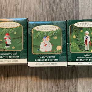 Hallmark Christmas Collectable Miniature Vintage Ornaments in Original Boxes in Excellent Condition Your Choice of Five Options!