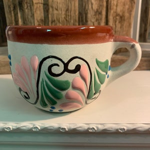 Handgemachte Handbemalte Keramik Vintage Große Tasse in ausgezeichnetem Zustand!